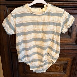 Aqua Stripe Relaxed Bubble Romper Stripe